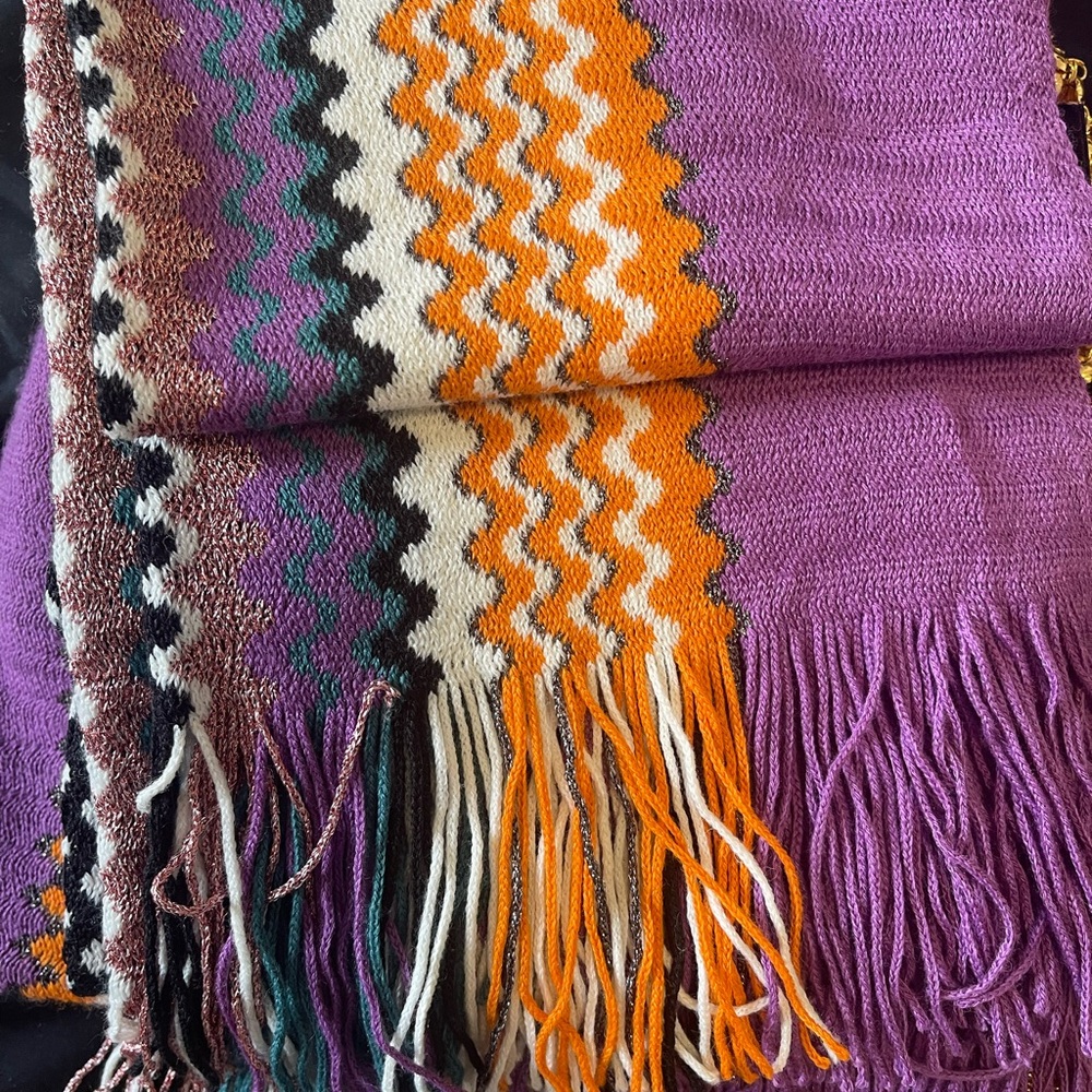 Missoni Vibrant Pattern Colorful Knit Hat and Scarf Set - Picture 5 of 5